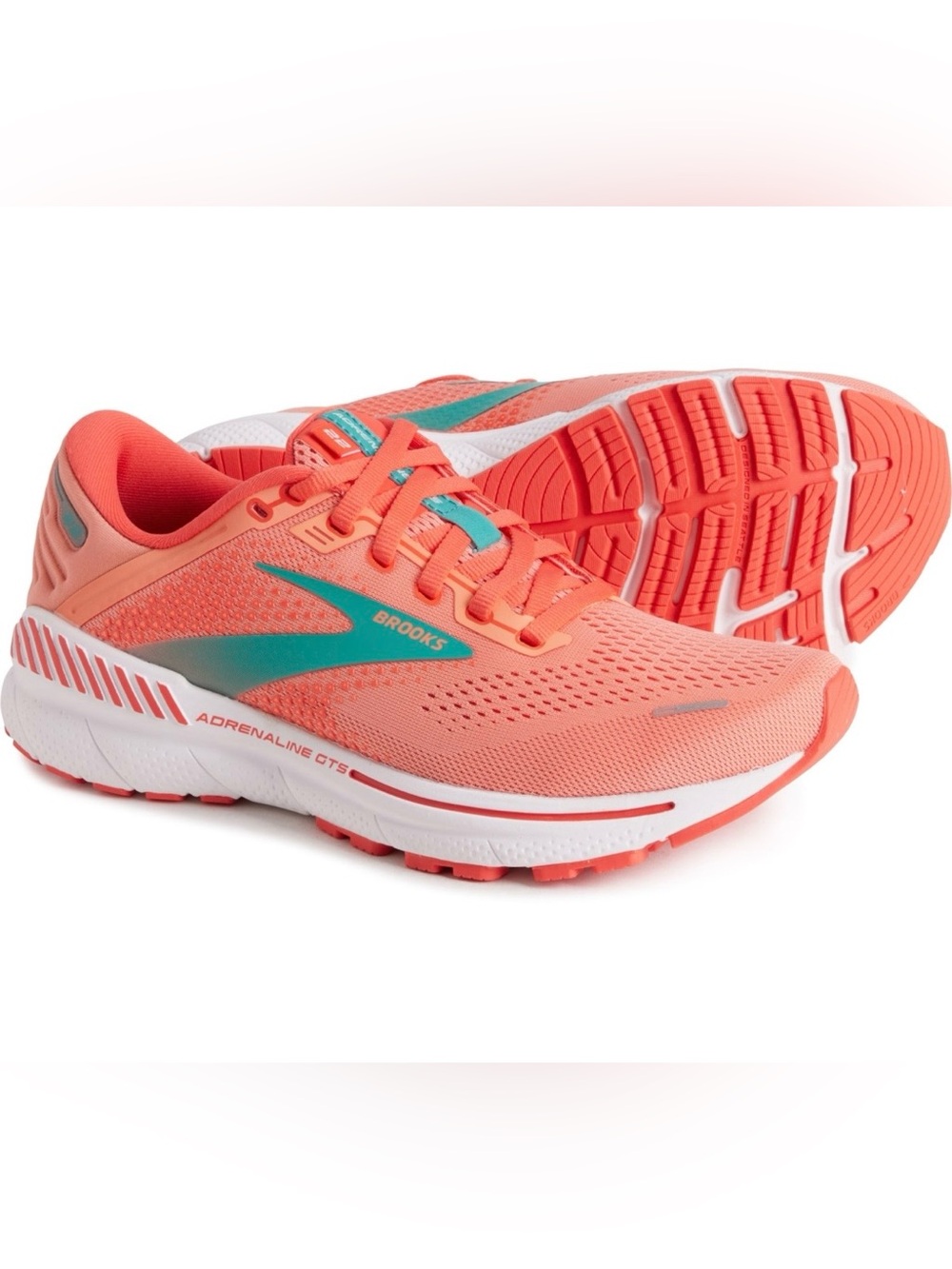 Brooks Adrenaline GTS 22 Women’s Size 10 Orange Teal Running Shoes